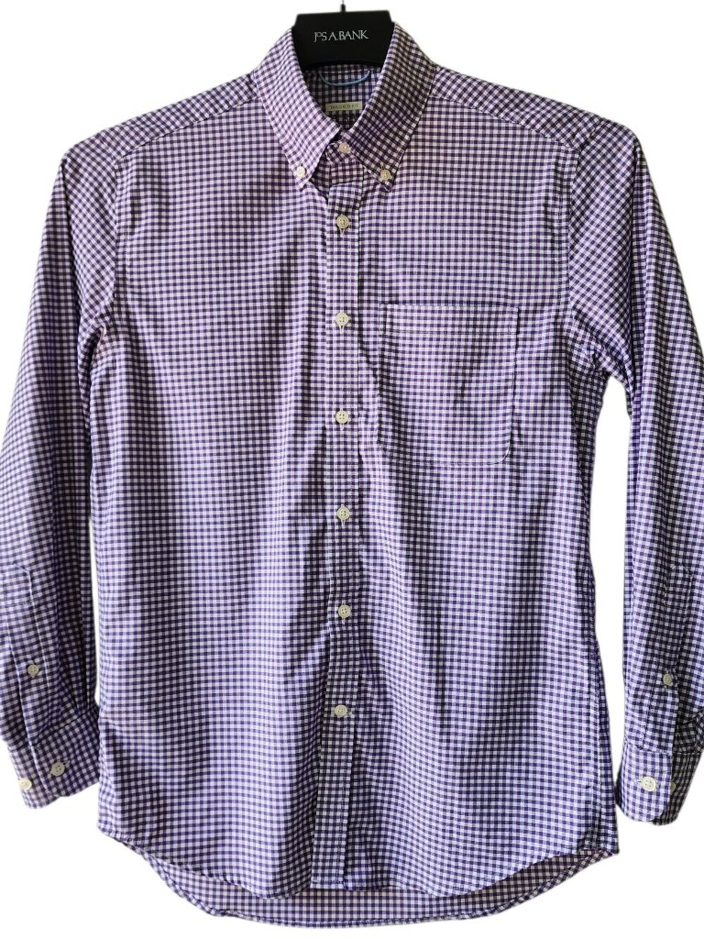 Small Purple Gingham Shirt Traveler Motion Jos A Bank Sz S Mens Check Quick Dry